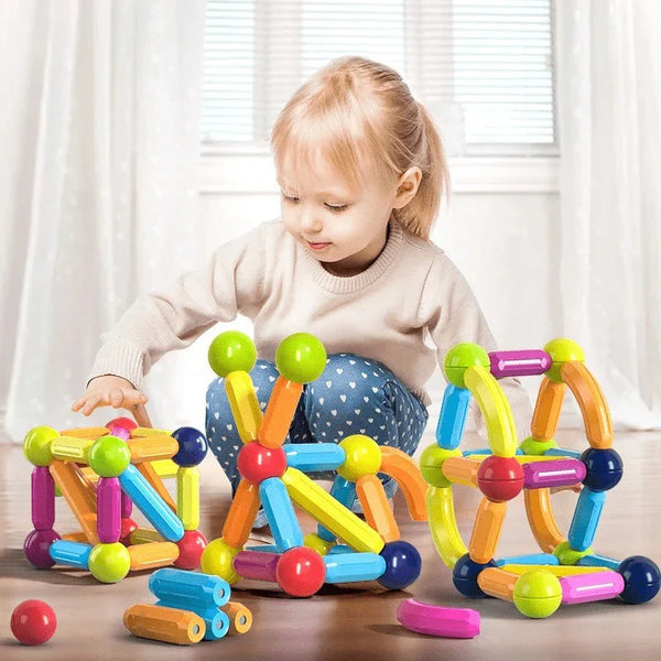 Magnetic Building Blocks Set - 64 Pieces