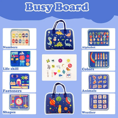 Busy Montessori Sensory Book – Portable Activity Kit for Toddlers
