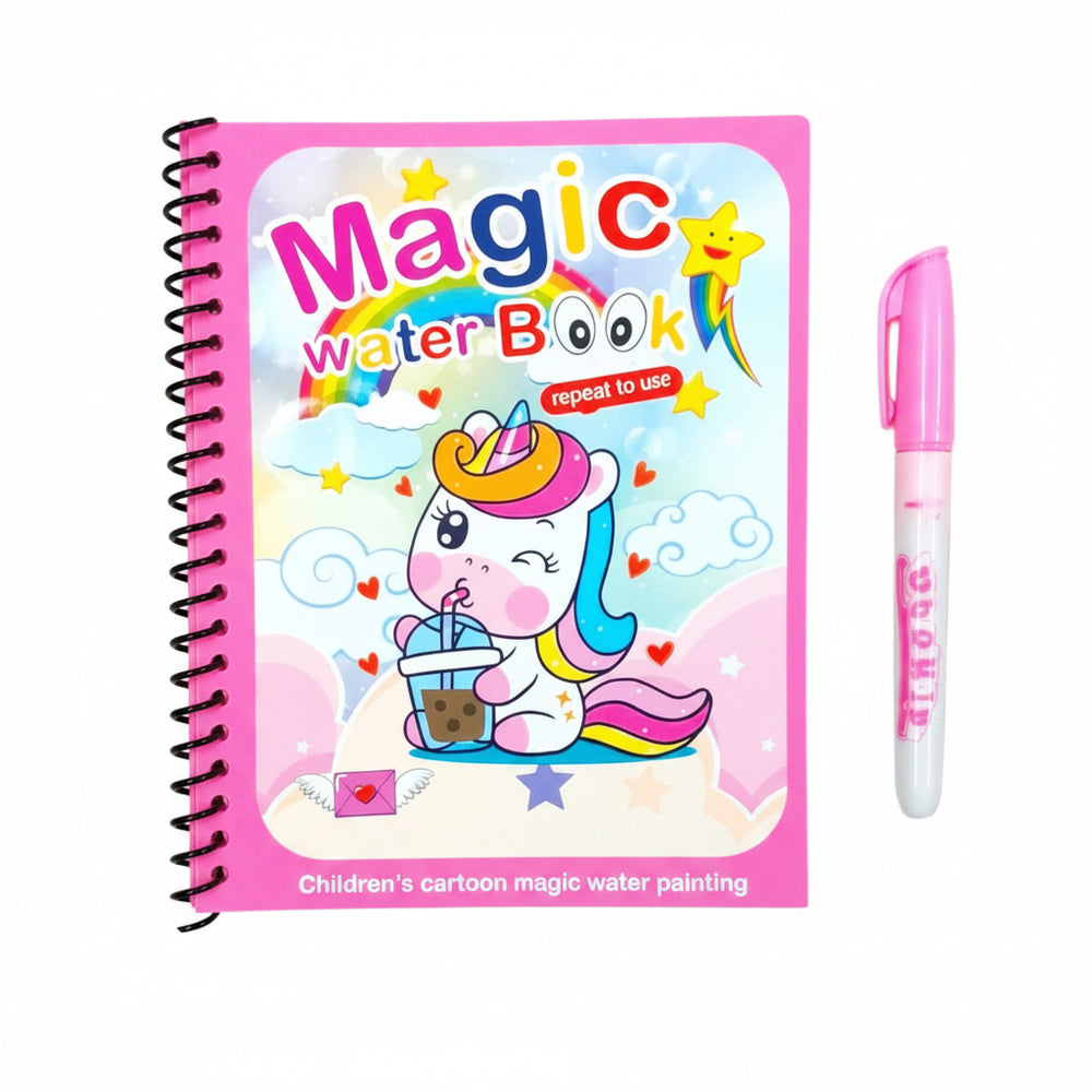 Magic Water Book – Reusable Unicorn Coloring & Painting Book for Kids