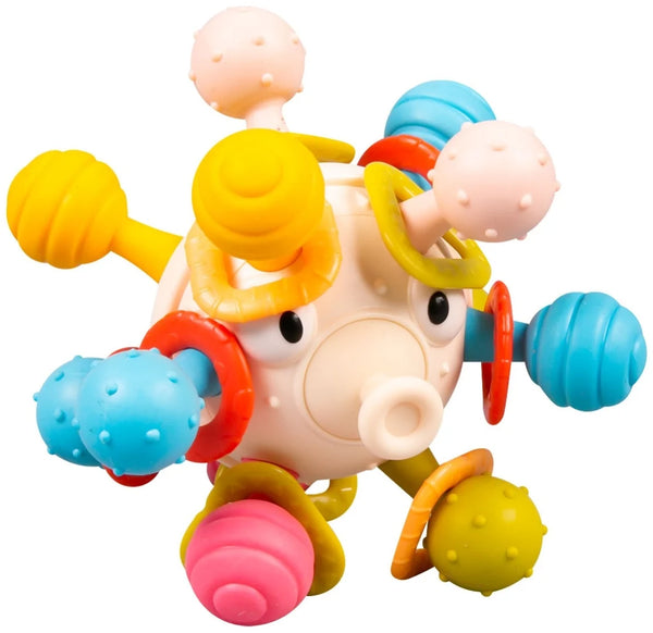 Spinning Puffer Fish Sensory Rattle Toy for Babies