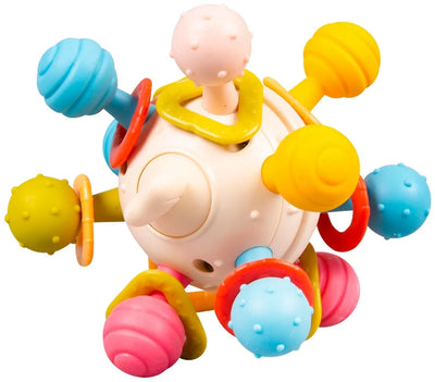 Spinning Puffer Fish Sensory Rattle Toy for Babies