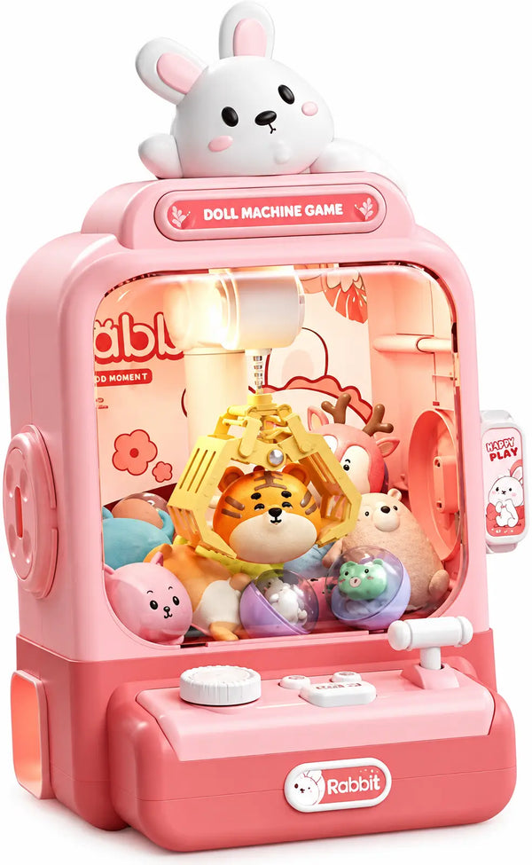 Rabbit Claw Machine β Mini Arcade Doll Game with Lights & Music
