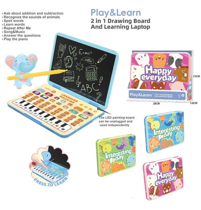2-in-1 Early Learning Laptop and Drawing Tablet