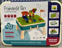 2-in-1 Kids Activity Table – Building Blocks & Drawing Board for Toddlers