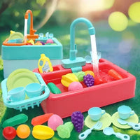 Kids Pretend Play Kitchen Set – Interactive Dishwasher & Water Sink Toy