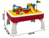 2-in-1 Kids Activity Table – Building Blocks & Drawing Board for Toddlers