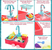 Kids Pretend Play Kitchen Set – Interactive Dishwasher & Water Sink Toy