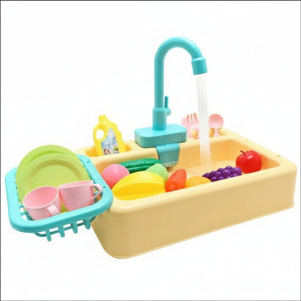 Kids Pretend Play Kitchen Set – Interactive Dishwasher & Water Sink Toy