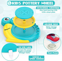 Pottery Wheel for Kids All-in-One Art Kit