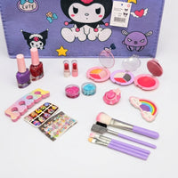 21Pcs Kuromi Makeup Set with Storage Bag – Pretend Play Kit for Kids