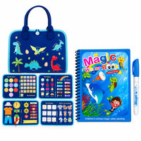 Deluxe Montessori 8-Page Busy Book & Dual Magic Water Books Pack
