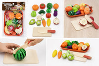Montessori Fruit & Vegetable Cutting Play Set – Pretend Play Kitchen Toy for Toddlers