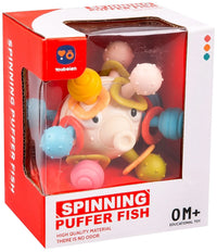 Spinning Puffer Fish Sensory Rattle Toy for Babies