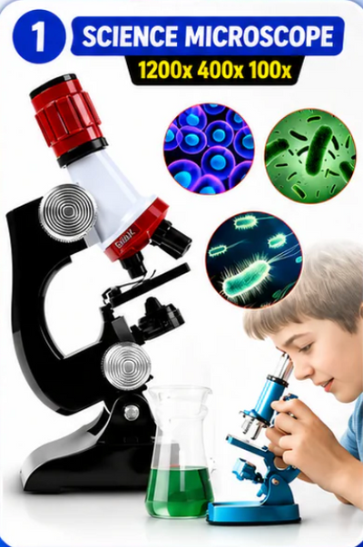Kids Science Microscope Kit – Real Working Microscope for Young Explorers