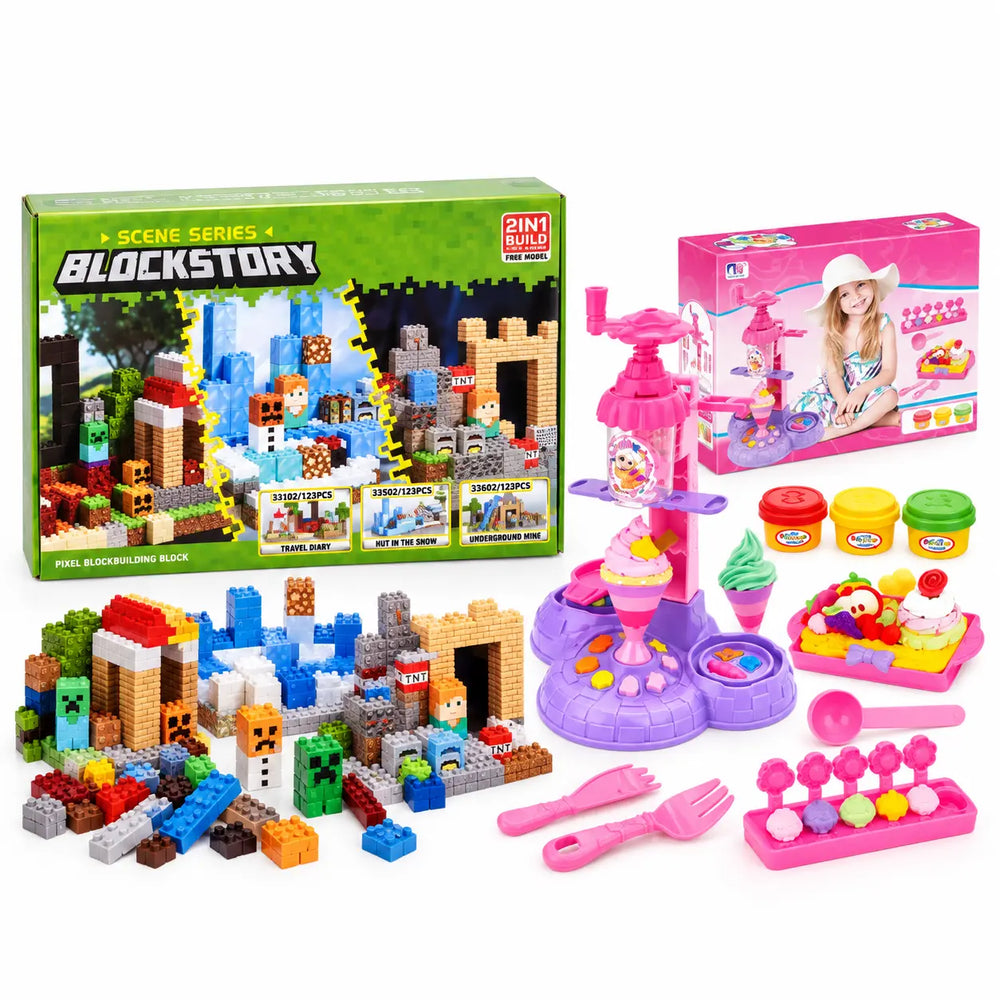 Creative Pixel World & Color Clay Ice Cream Maker Duo