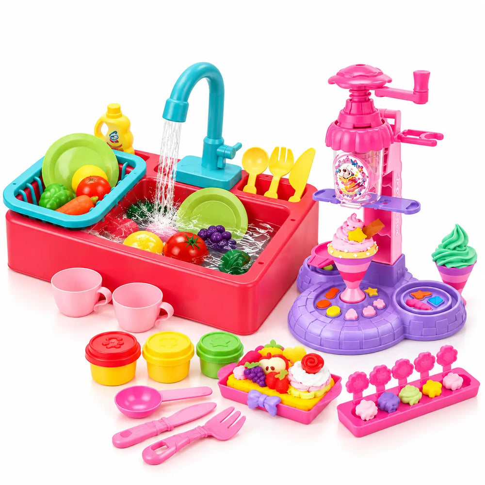 Little Chef Water Sink & Color Clay Ice Cream Parlour Playset