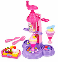 Kids DIY Color Clay Ice Cream Extrusion Machine with Modeling Dough Sundaes and Treats