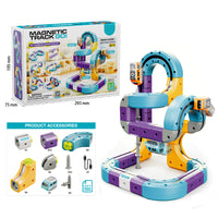 Magnetic Track Go 54-Piece Anti-Gravity Electric Monorail Track Building Set with Packaging and Dimensions