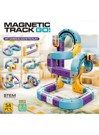 Magnetic Track Go 54 Pieces Layout and Modular Construction Configurations